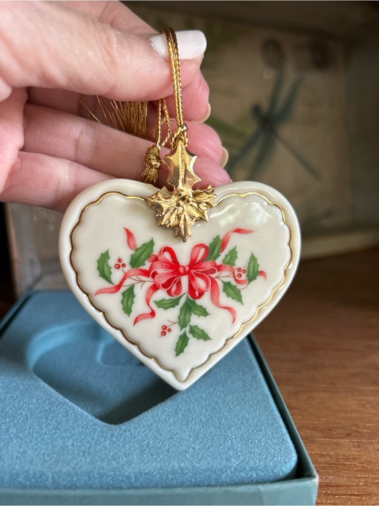Lenox Other - Vintage ~ LENOX Porcelain Christmas Holiday Heart Ornament w/ Original Box